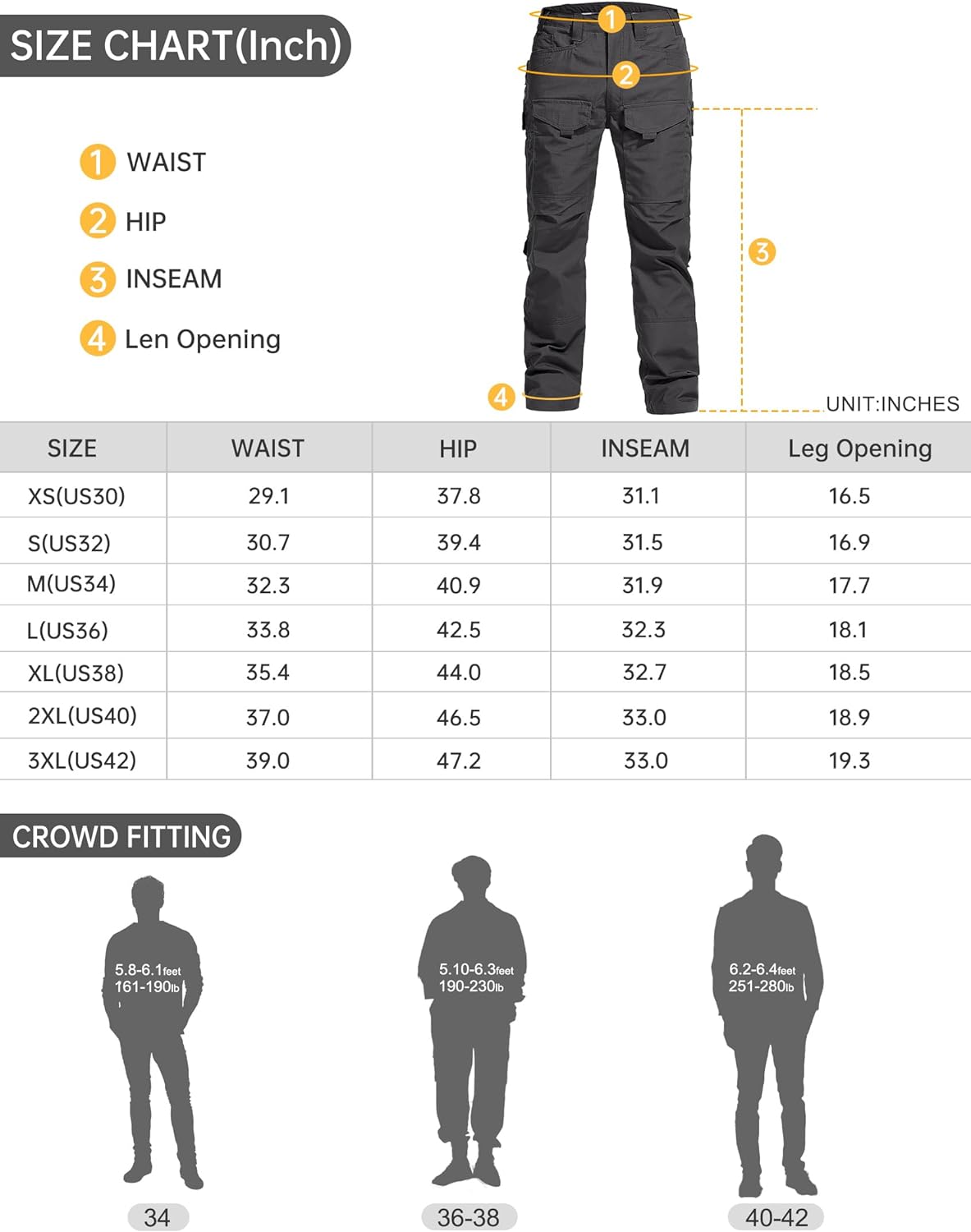 FREE SOLDIER Men’s Cargo Pants,Tactical Pants for Men Stretch,Durable ...